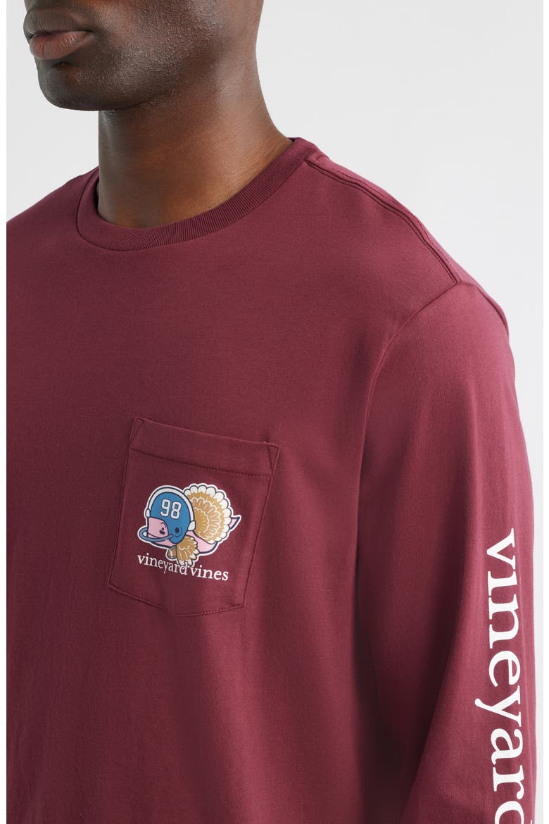 Football Turkey Long Sleeve Cotton Graphic T-Shirt, Alternate, color, CRIMSON