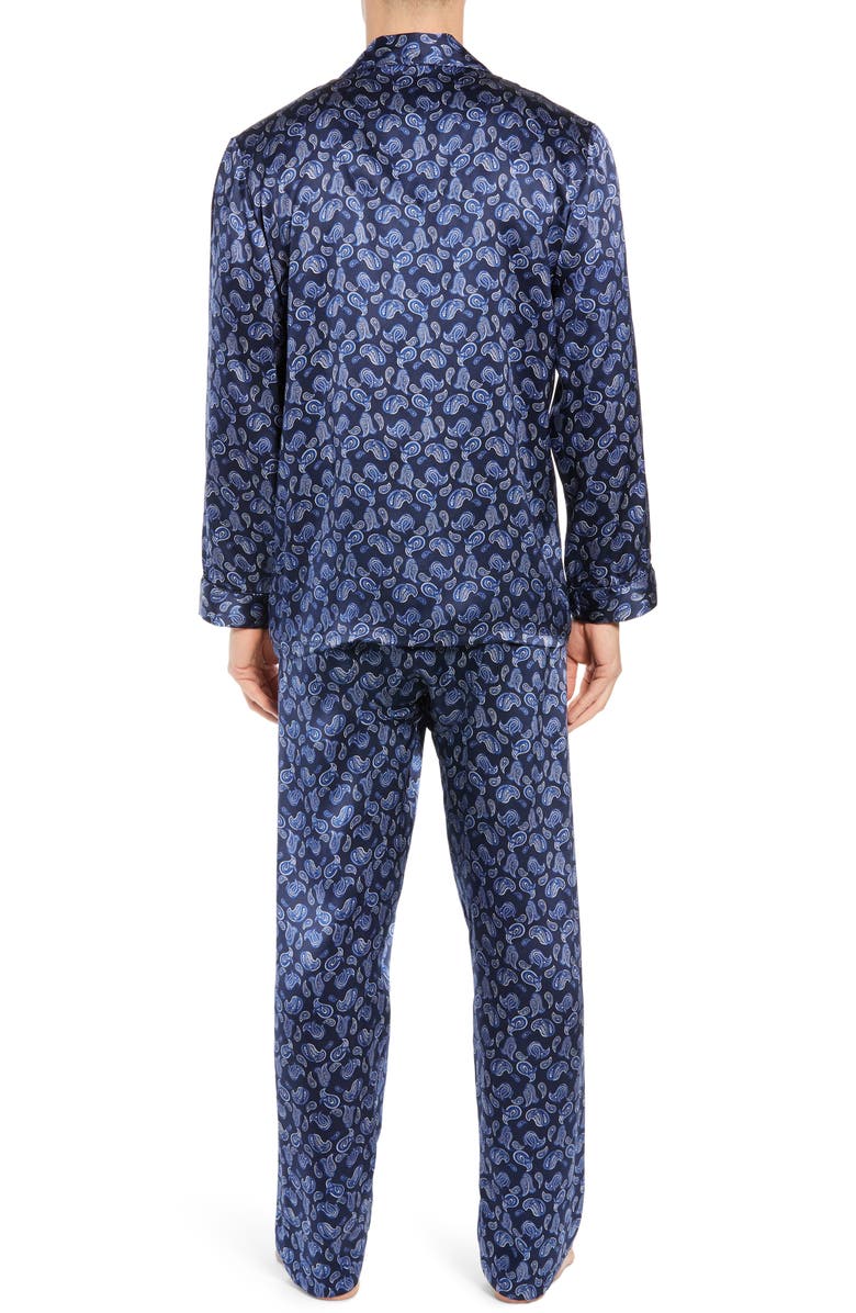 Majestic International Sapphire Silk Pajama Set, Alternate, color, 