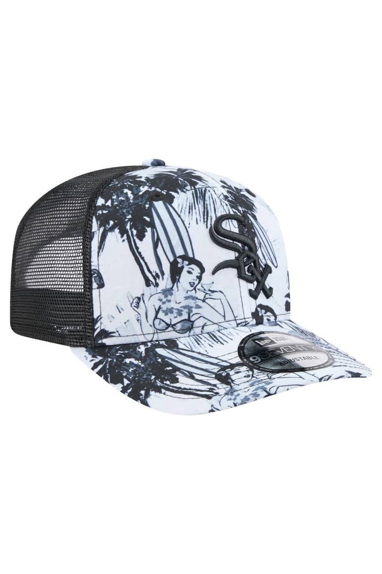 Men's New Era Black Chicago White Sox Hula Trucker 9SEVENTY Adjustable Hat, Alternate, color, Black