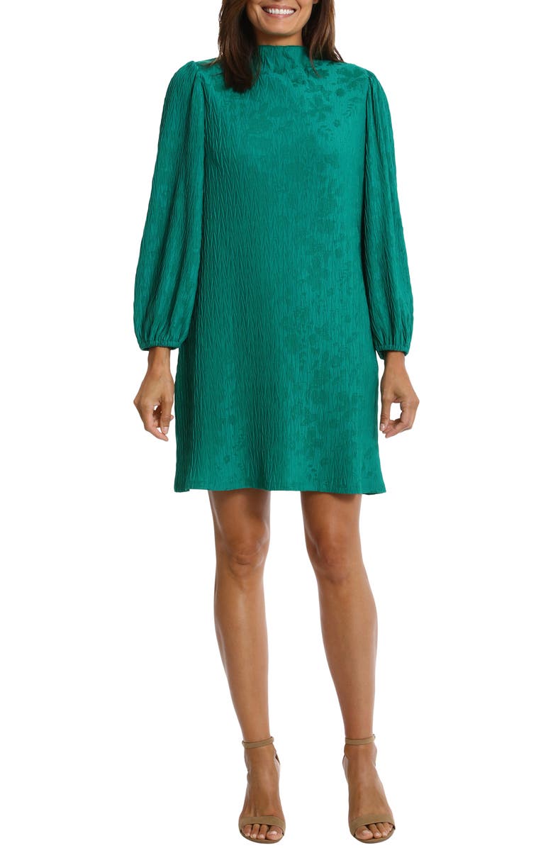London Times Long Sleeve Jacquard Shift Dress, Main, color, 