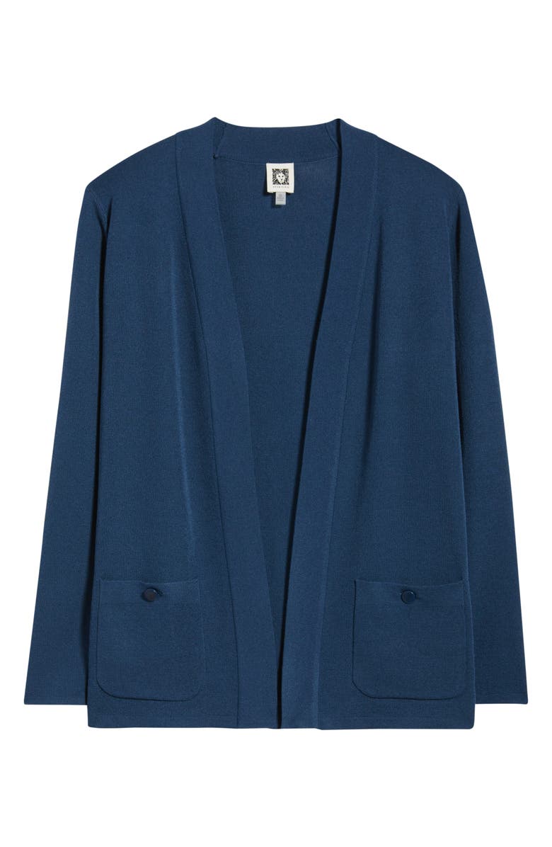 Anne Klein Malibu Open Front Cardigan, Alternate, color, Blue Carbon