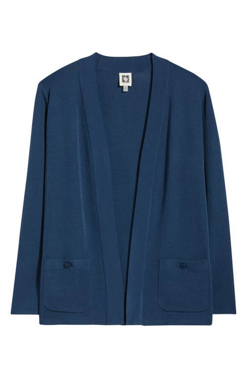 Anne Klein Malibu Open Front Cardigan In Blue