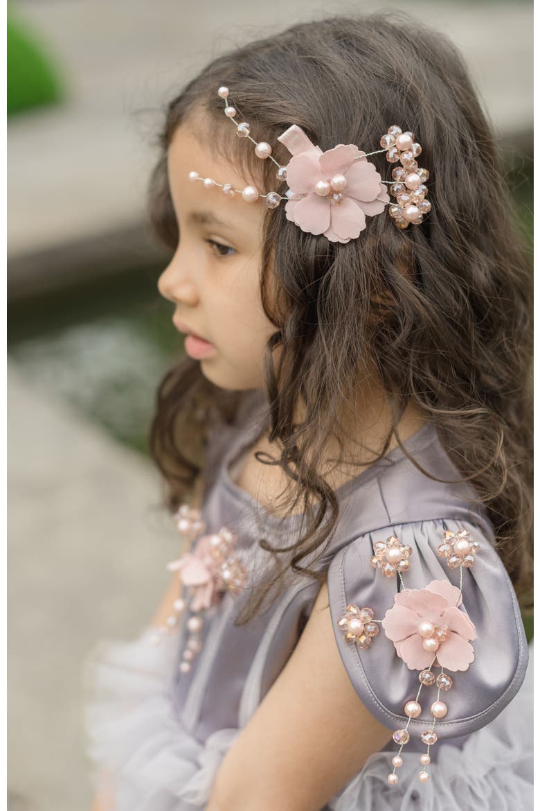 Mia Ombré Cupcake Tulle Dress, Alternate, color, Grey and Pink Ombre