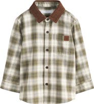 NEXT Kids' Check Cotton Flannel Button-Up Shirt