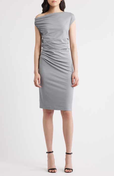 Enila Pleated Stretch Recycled Cotton Blend Dress