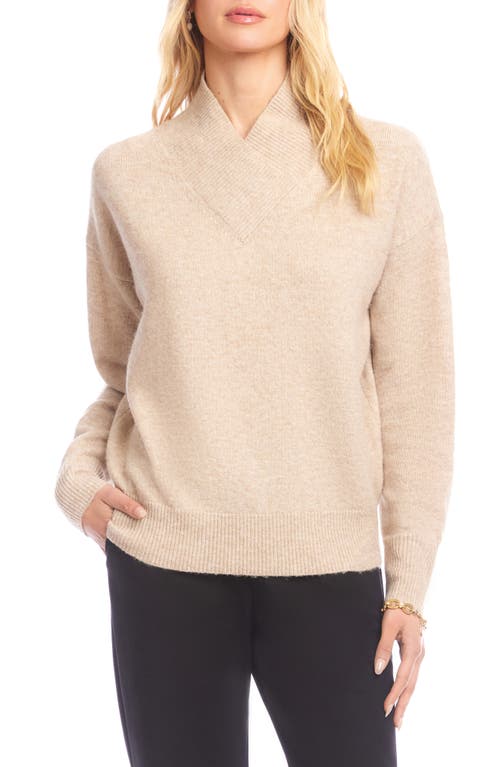 Karen Kane Crossover Collar Sweater In Multi