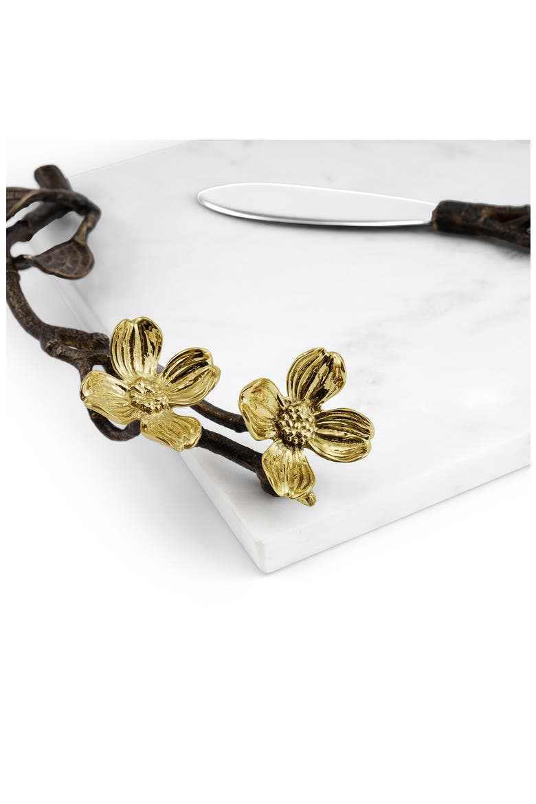 Dogwood Small Cheeseboard & Knife Set, Alternate, color, WHITE MULTI