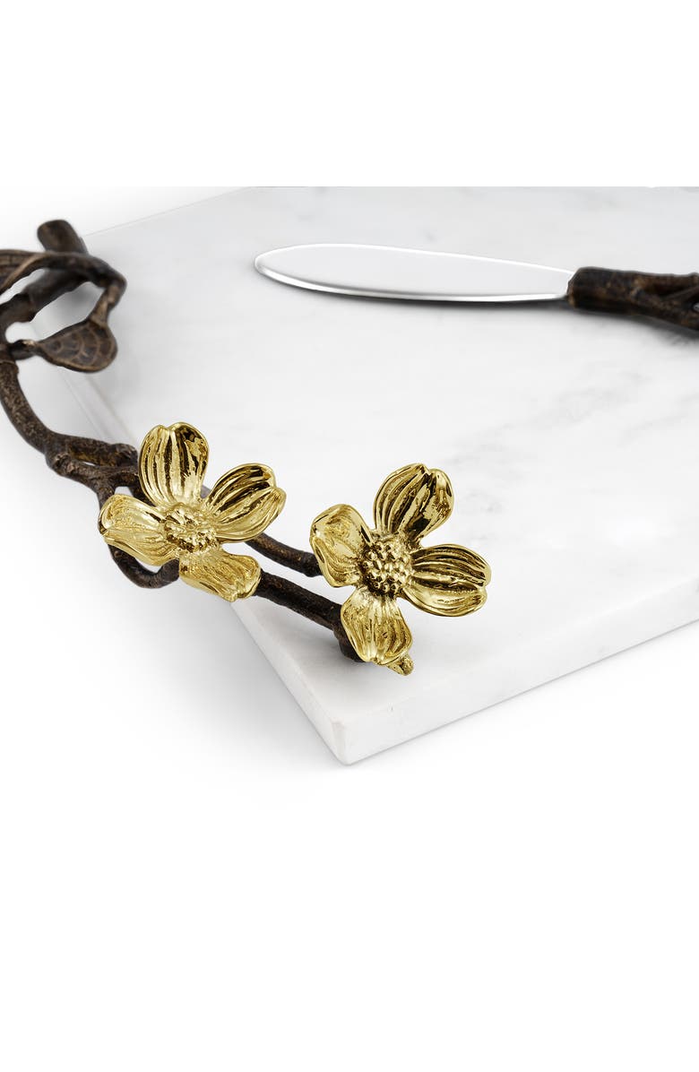 Michael Aram Dogwood Small Cheeseboard & Knife Set, Alternate, color, White Multi