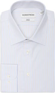 Nordstrom Striped Trim Fit Cotton Dress Shirt