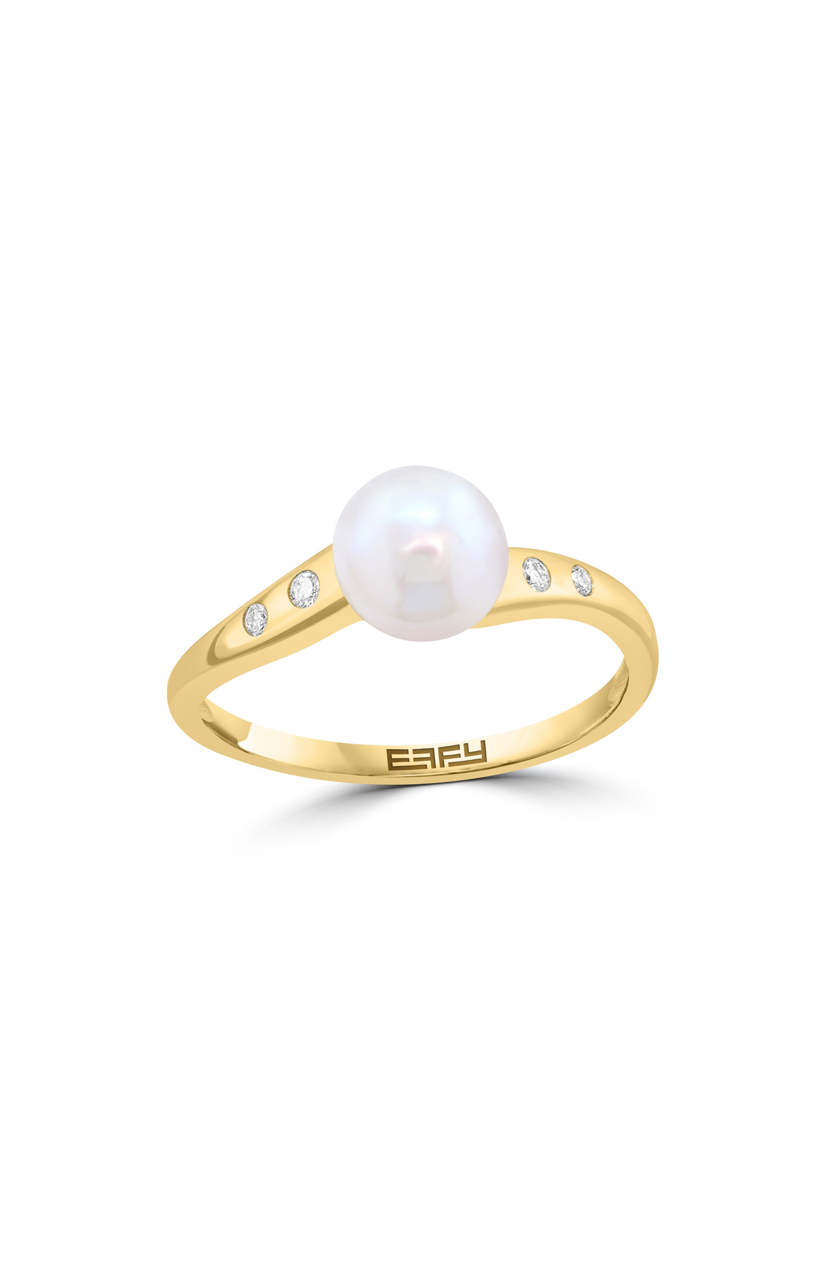 Freshwater Pearl & Diamond Ring