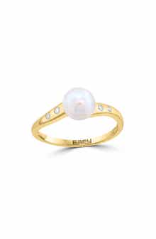 Freshwater Pearl & Diamond Ring