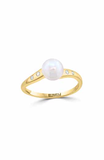 Freshwater Pearl & Diamond Ring