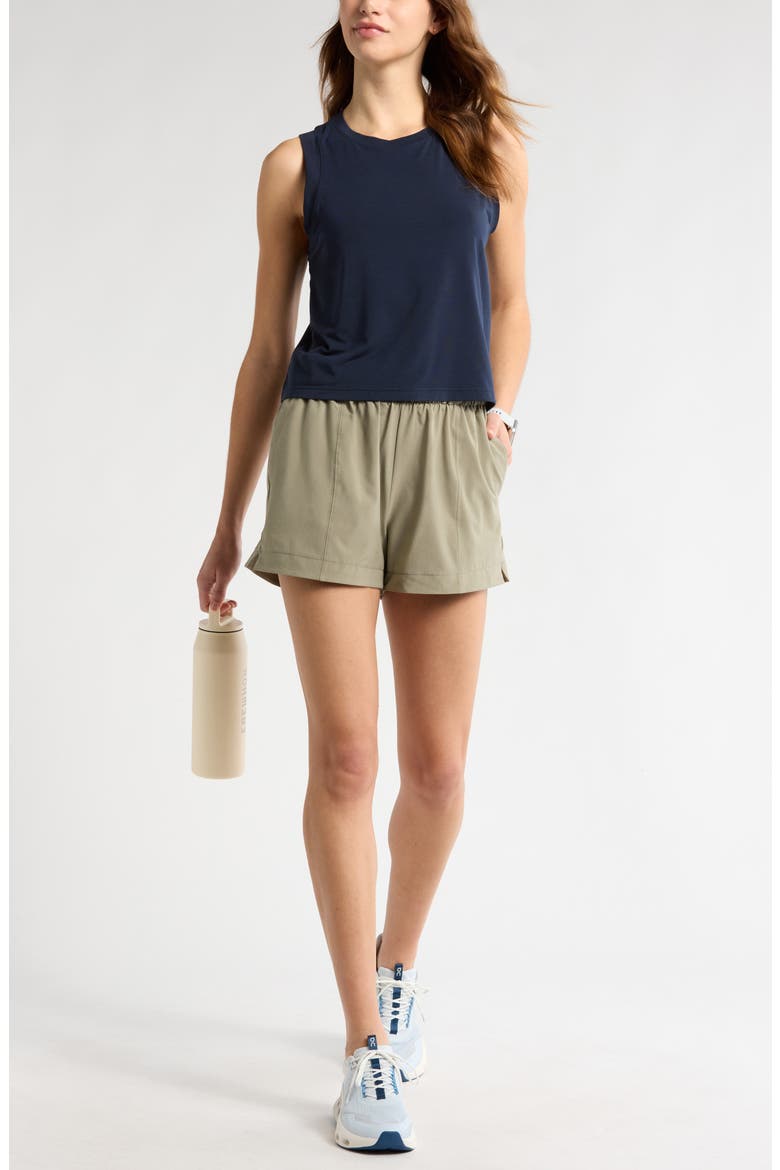 Out & About Shorts, Alternate, color, GREEN VETIVER