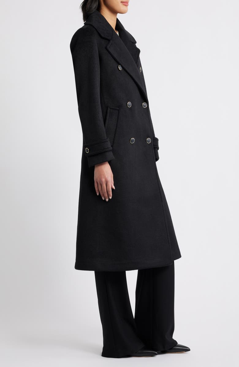 CeCe Double Breasted Coat, Alternate, color, Black