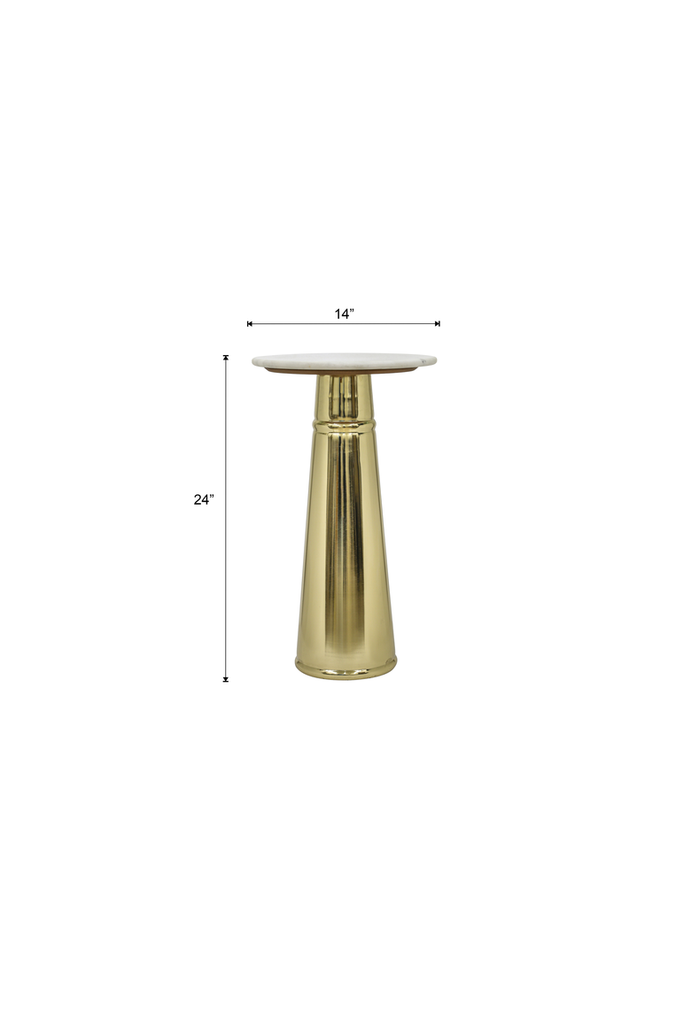 Side Table | Marble Top | Modern Design, Alternate, color, White