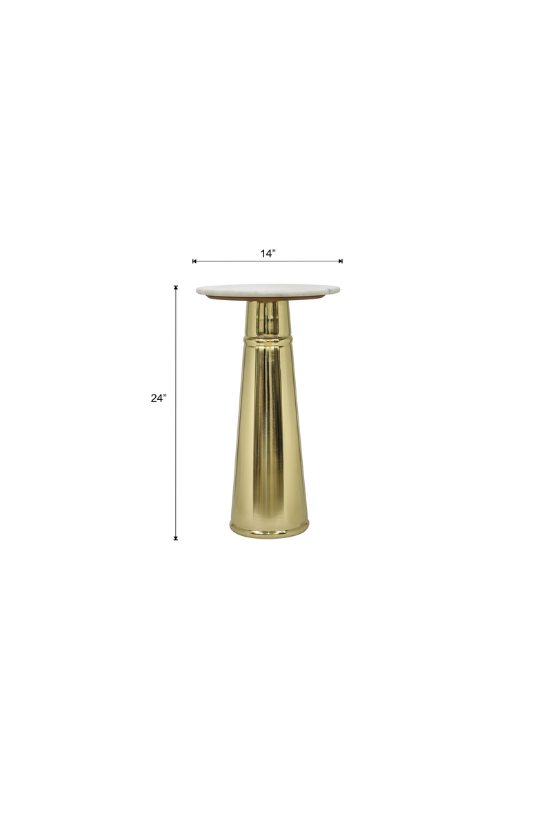 Expo Bazaar Side Table | Marble Top | Modern Design, Alternate, color, White