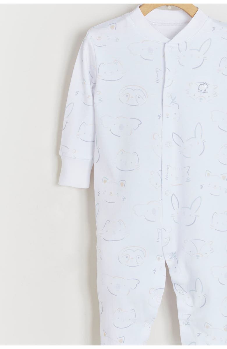 Babycottons Premium Pima Cotton Grey Footie Pajamas For Infant, Alternate, color, Multicolor