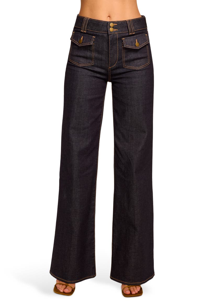 Fay Patch Pocket Wide Leg Jeans, Main, color, RESIN RINSE