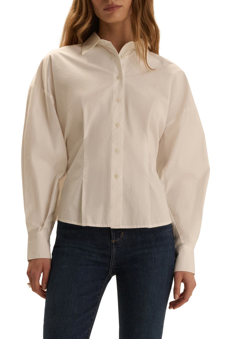The Back Story Long Sleeve Cotton Shirt, Main, color, WHITE