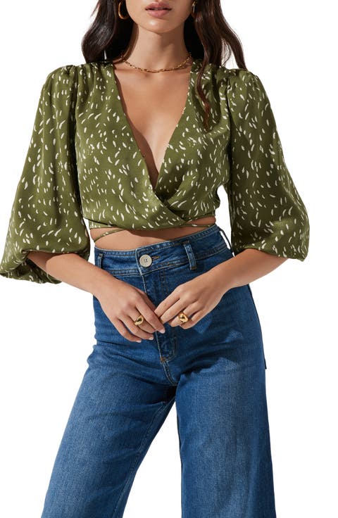 Wrap Front Cutout Top