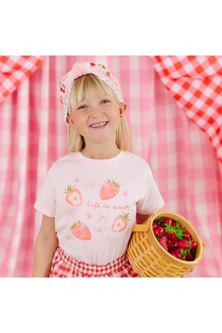 Life Is Sweet Strawberry Short Sleeve T-Shirt, Alternate, color, Ballet Pink