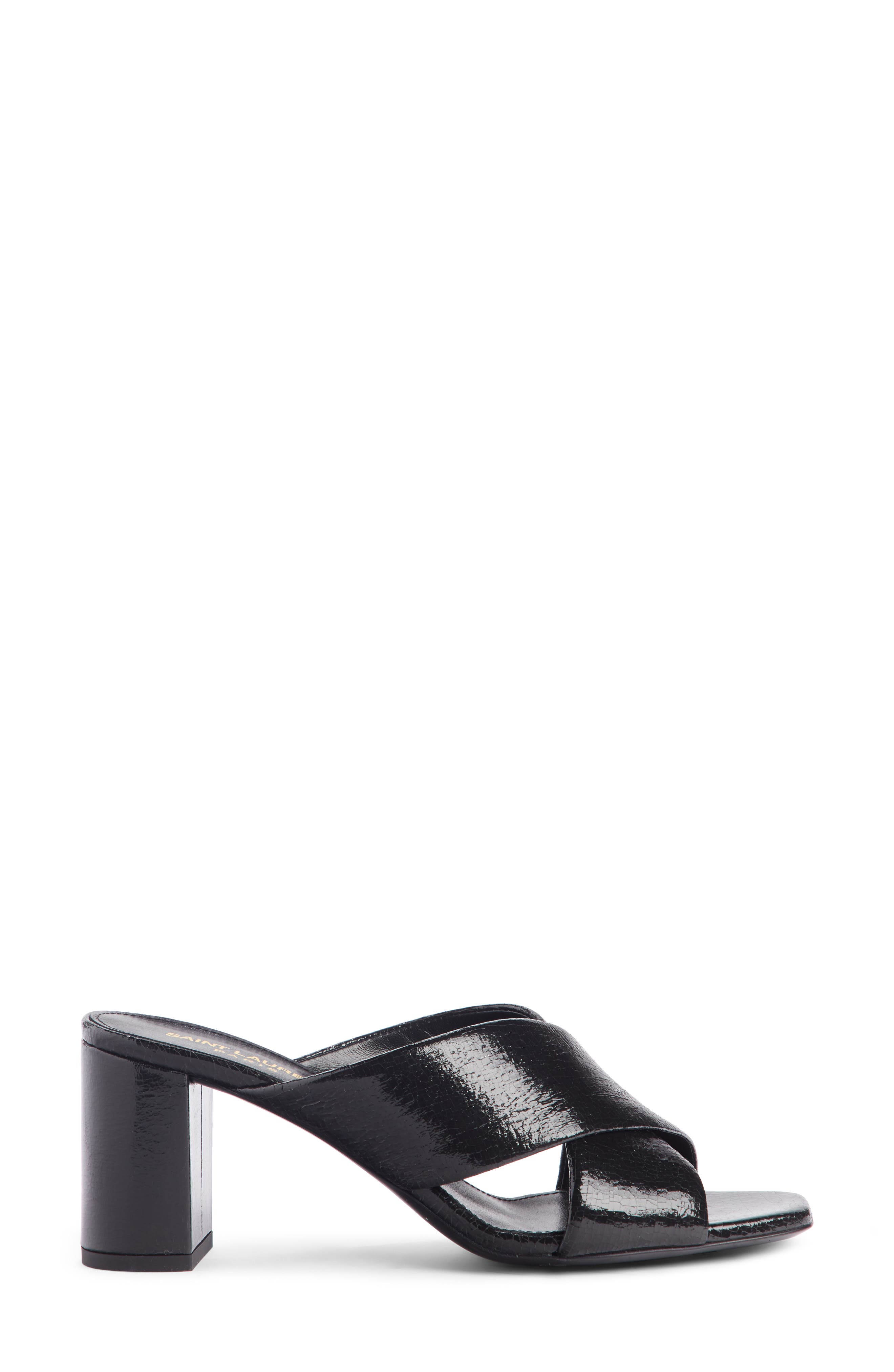 Loulou Cross Strap Mule, Alternate, color, BLACK