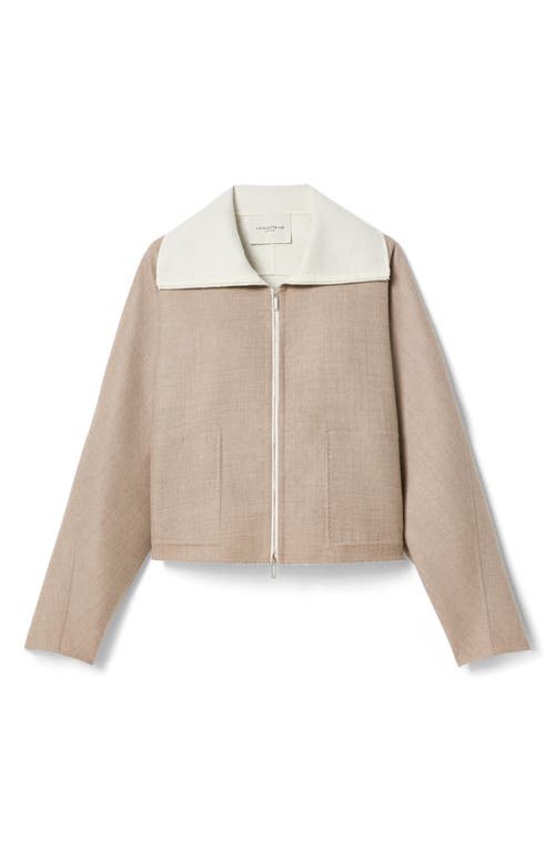 LAFAYETTE 148 LAFAYETTE 148 NEW YORK TWO TONE DOUBLE FACE WOOL & SILK BOMBER JACKET