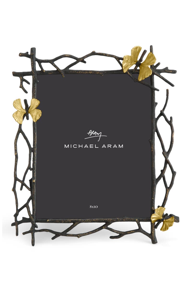Butterfly Ginkgo 8 x 10-Inch Picture Frame, Main, color, BLACK/ GOLD