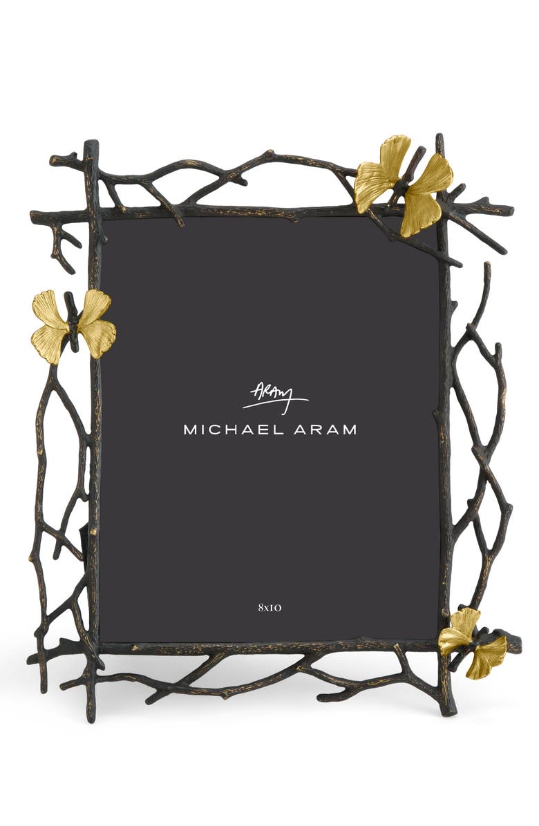 Michael Aram Butterfly Ginkgo 8 x 10-Inch Picture Frame, Main, color, Black/ Gold