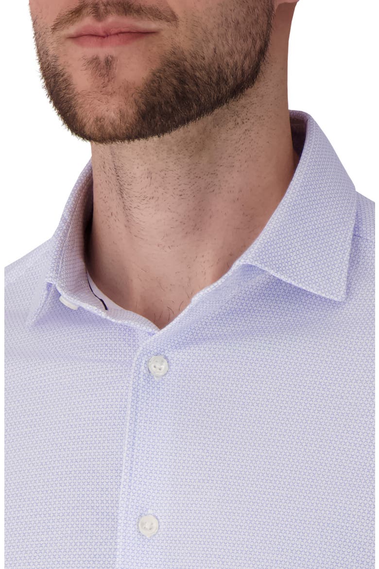 Regular Fit Geometric Print Knit Cotton Dress Shirt, Alternate, color, LIGHT BLUE