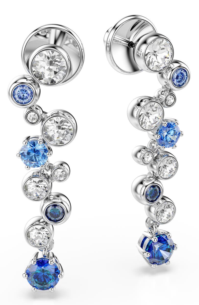 Swarovski Constella Crystal & Zirconia Drop Earrings, Main, color, Silver/ Blue