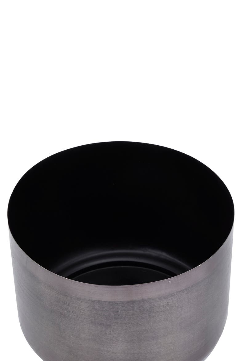 Black Metal Modern Planter, Alternate, color, BLACK