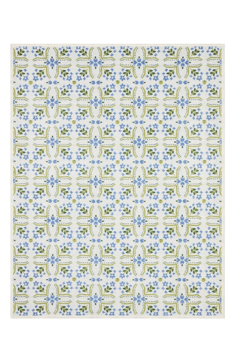 ChappyWrap Farmhouse Flowers Throw Blanket, Alternate, color, Green