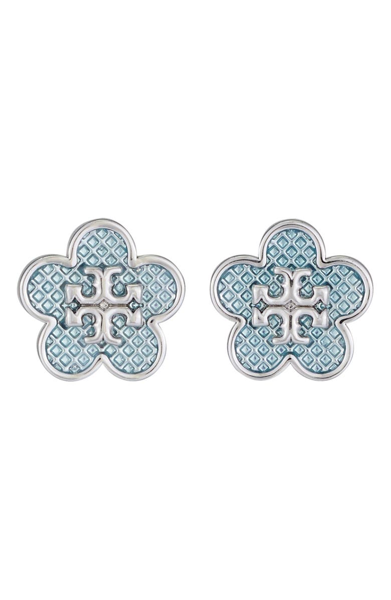 Tory Burch Kira Flower Stud Earrings, Main, color, 