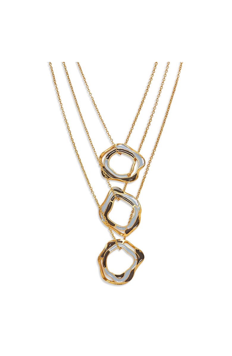 Dhwani Bhansal AQUA LAYERED NECKLACE, Alternate, color, Gold Plated
