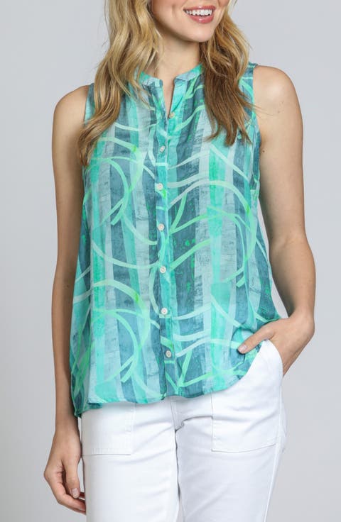 Sleeveless Button-Up Shirt