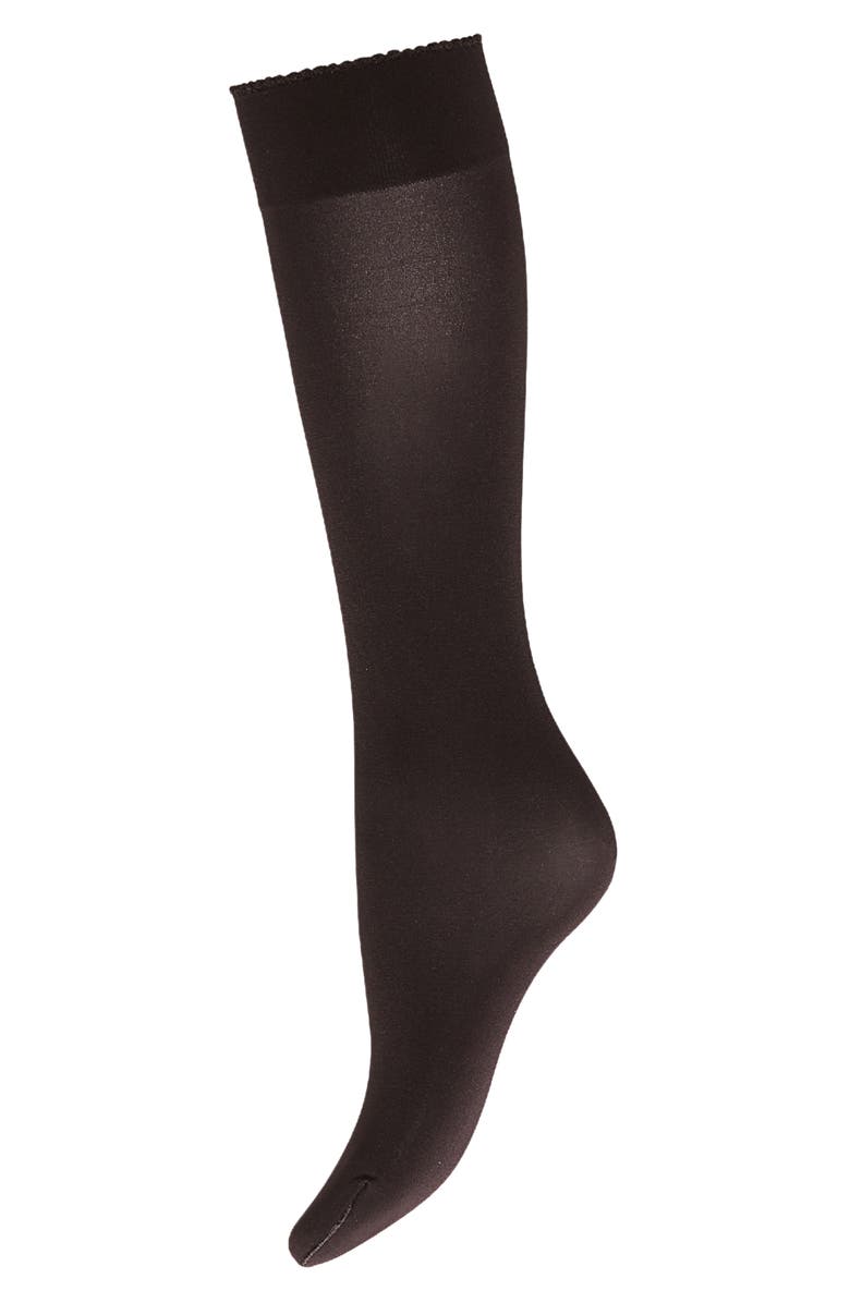 Wolford Velvet De Luxe Knee High Socks, Main, color, Nearly Black