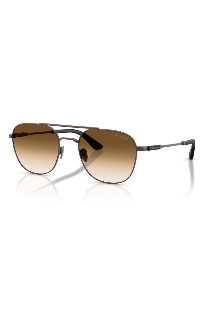 AX Armani Exchange 54mm Rectangular Sunglasses, Alternate, color, Matte Copper / Clear Brown