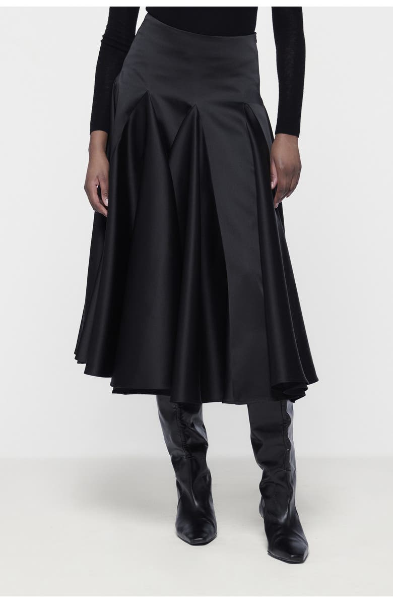 Leem Flared Godet Skirt, Alternate, color, Black