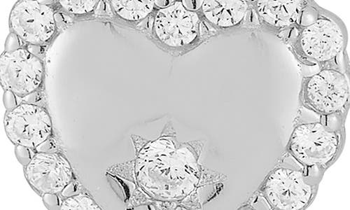 Glaze Jewelry Cubic Zirconia Heart Drop Huggie Hoop Earrings In Metallic