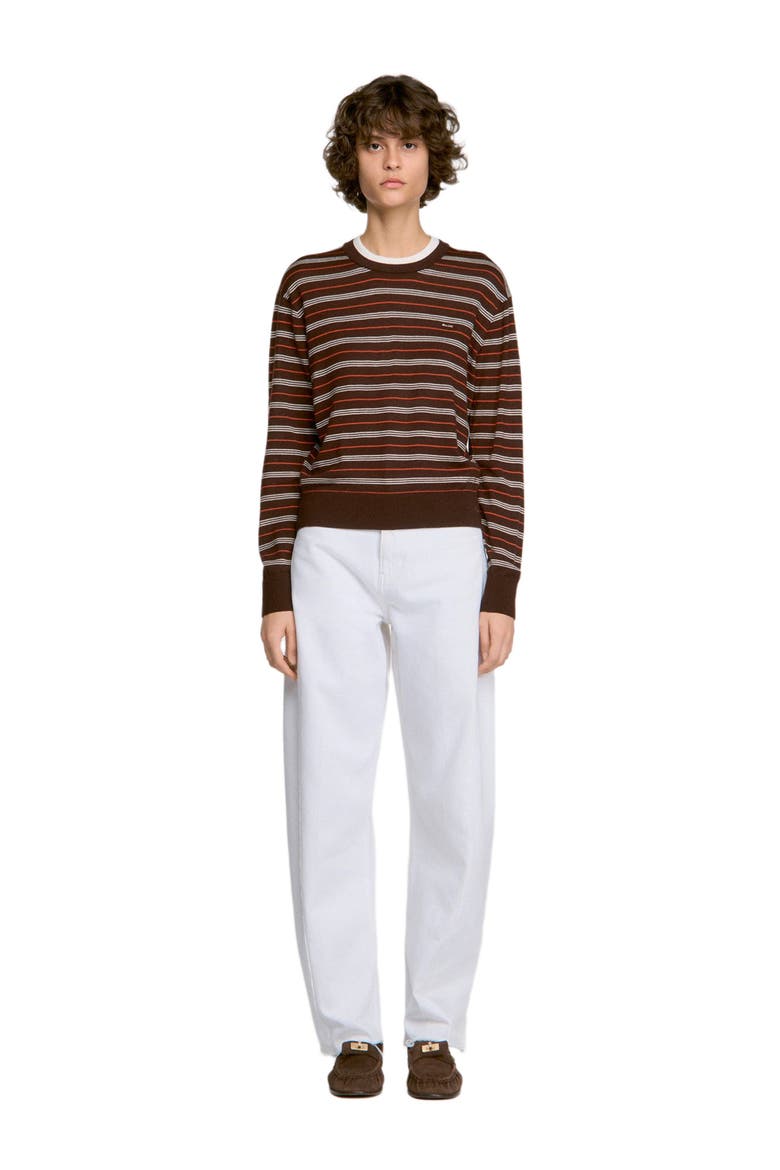 Striped wool sweater, Main, color, Brown