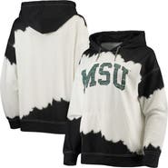 GAMEDAY COUTURE Women's Gameday Couture White/Black Michigan State Spartans For the Fun Double Dip-Dyed Pullover Hoodie