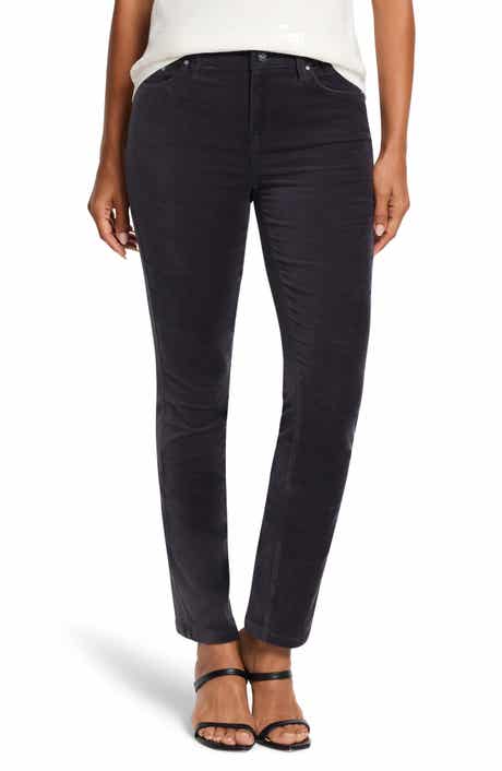 NIC+ZOE High Waist Stretch Velveteen Straight Leg Ankle Pants