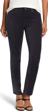 NIC+ZOE High Waist Stretch Velveteen Straight Leg Ankle Pants