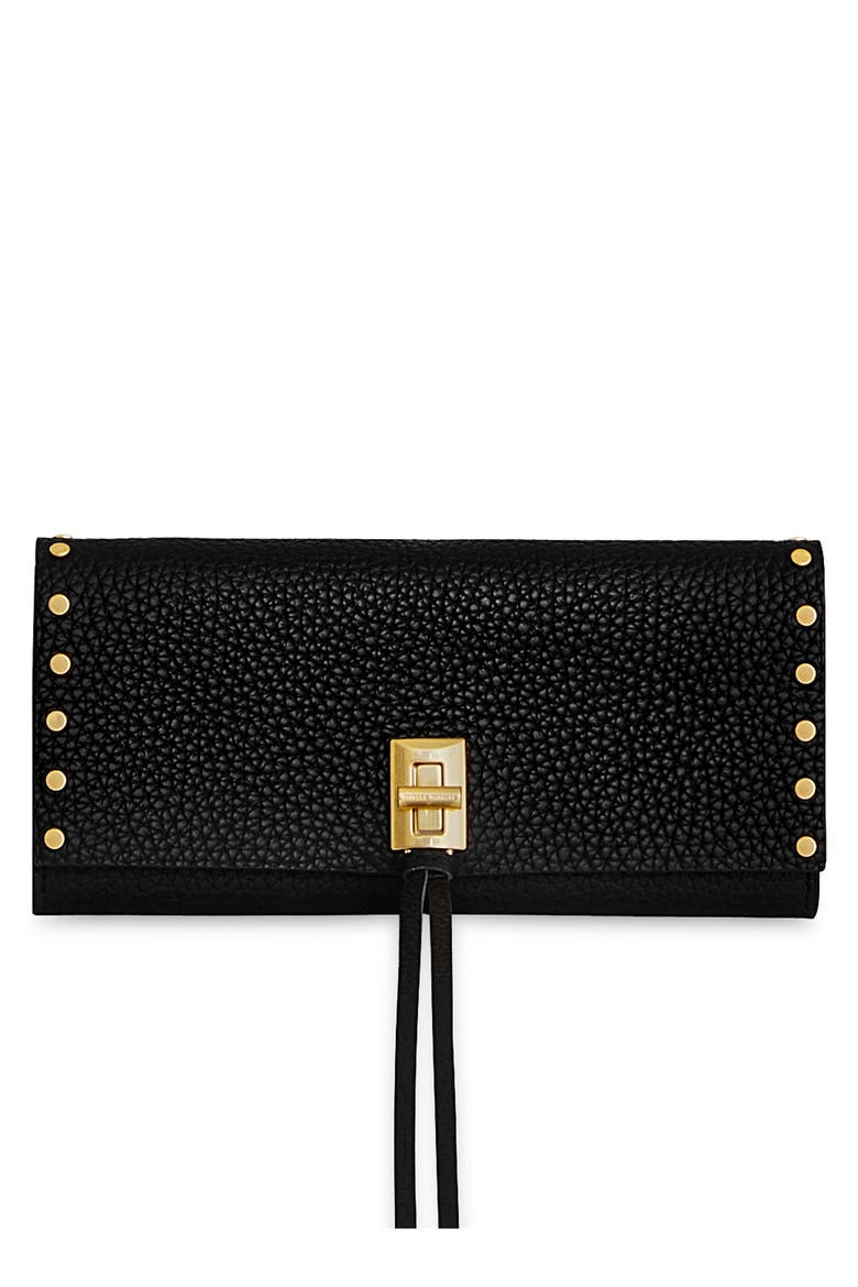 Darren Leather Continental Wallet, Main, color, BLACK