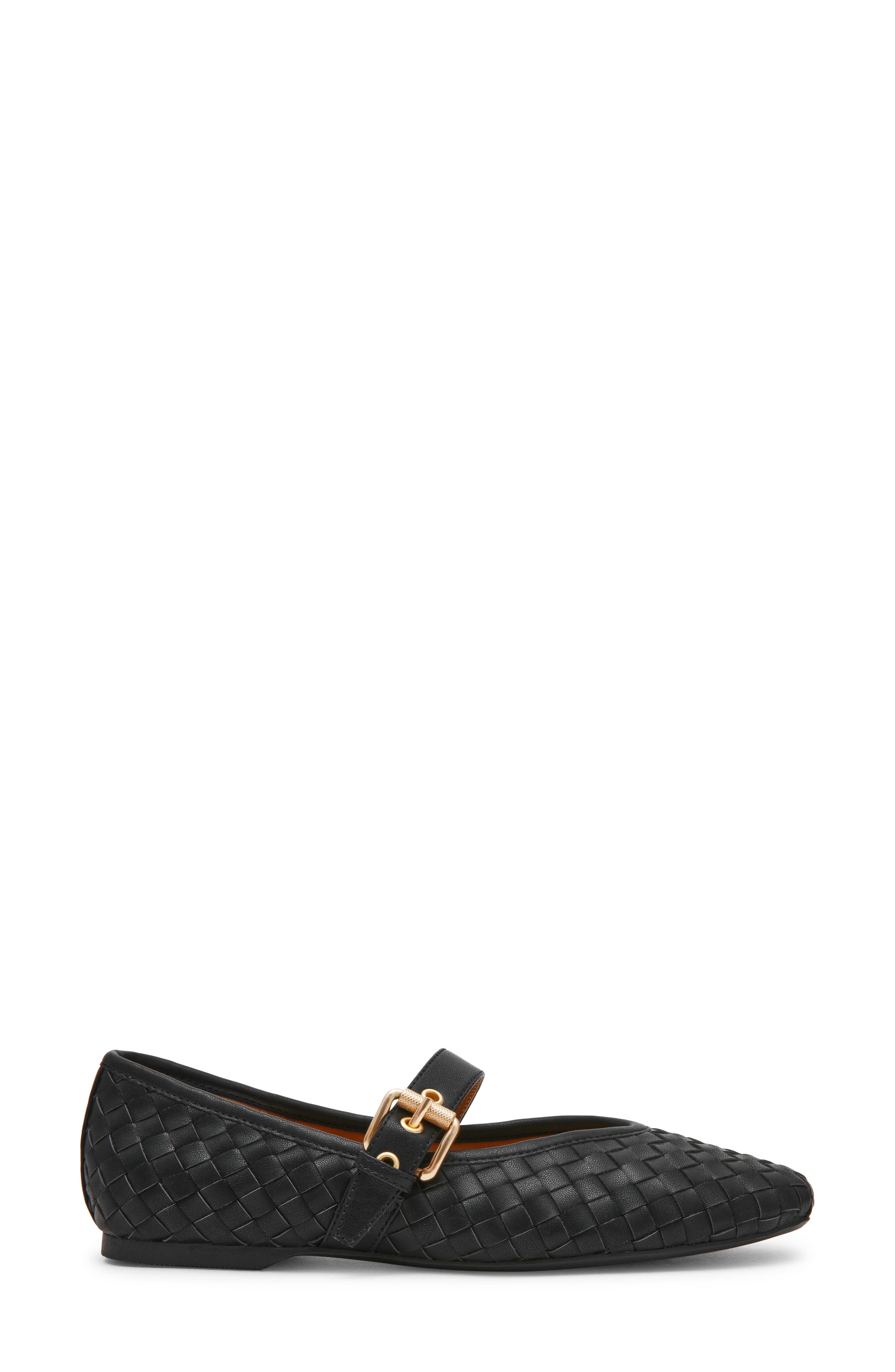 Mulaney Woven Mary Jane Flat, Alternate, color, BLACK