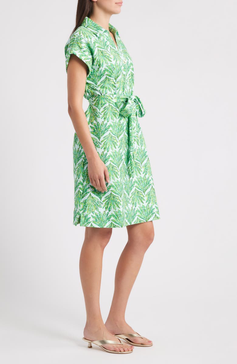 Lilly Pulitzer<sup>®</sup> Emersyn Stretch Cotton Blend Belted Shirtdress, Alternate, color, Green Cross Grain Shady Babe