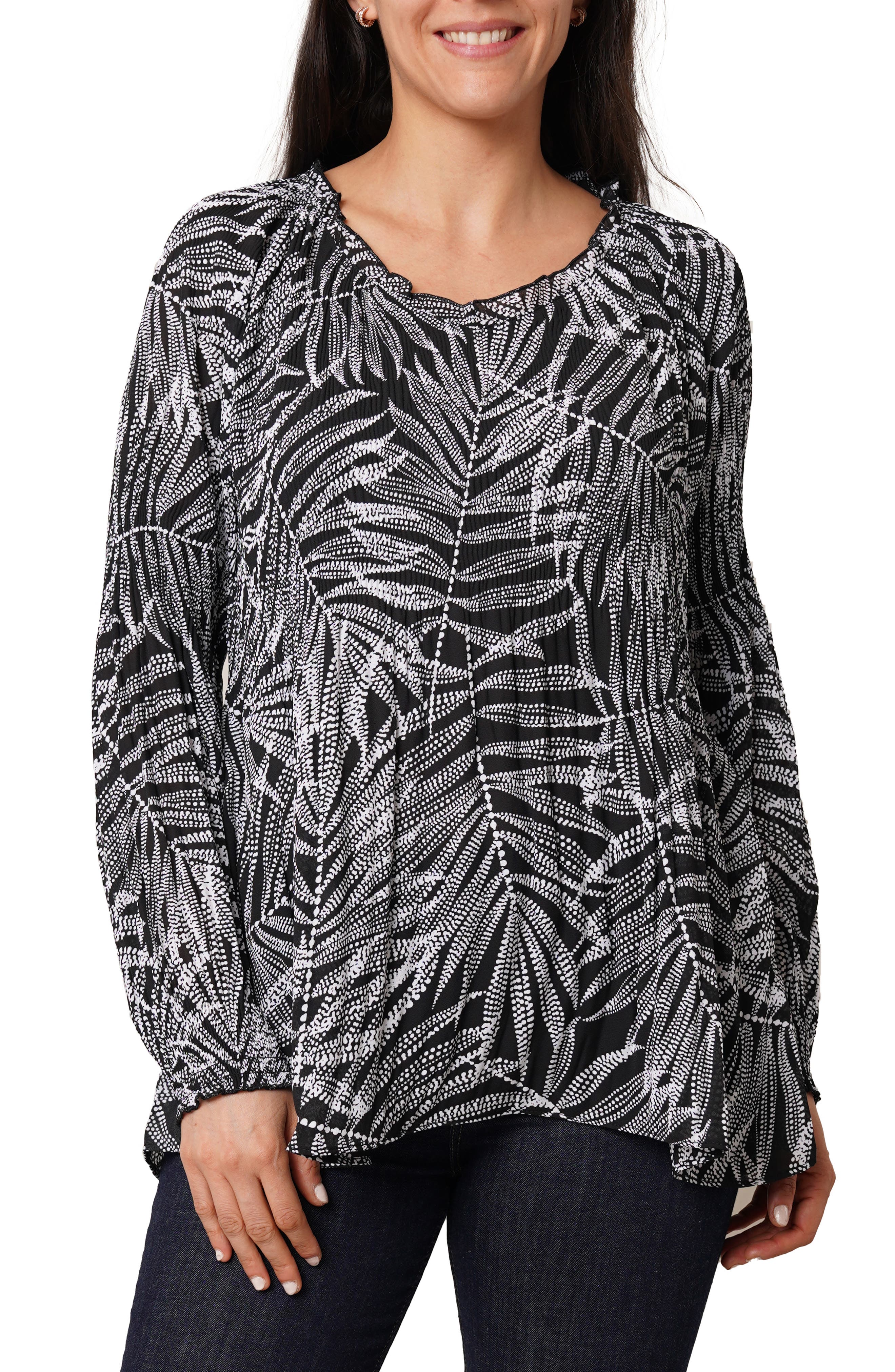 SUNNY LEIGH Pleated Ruffle Top