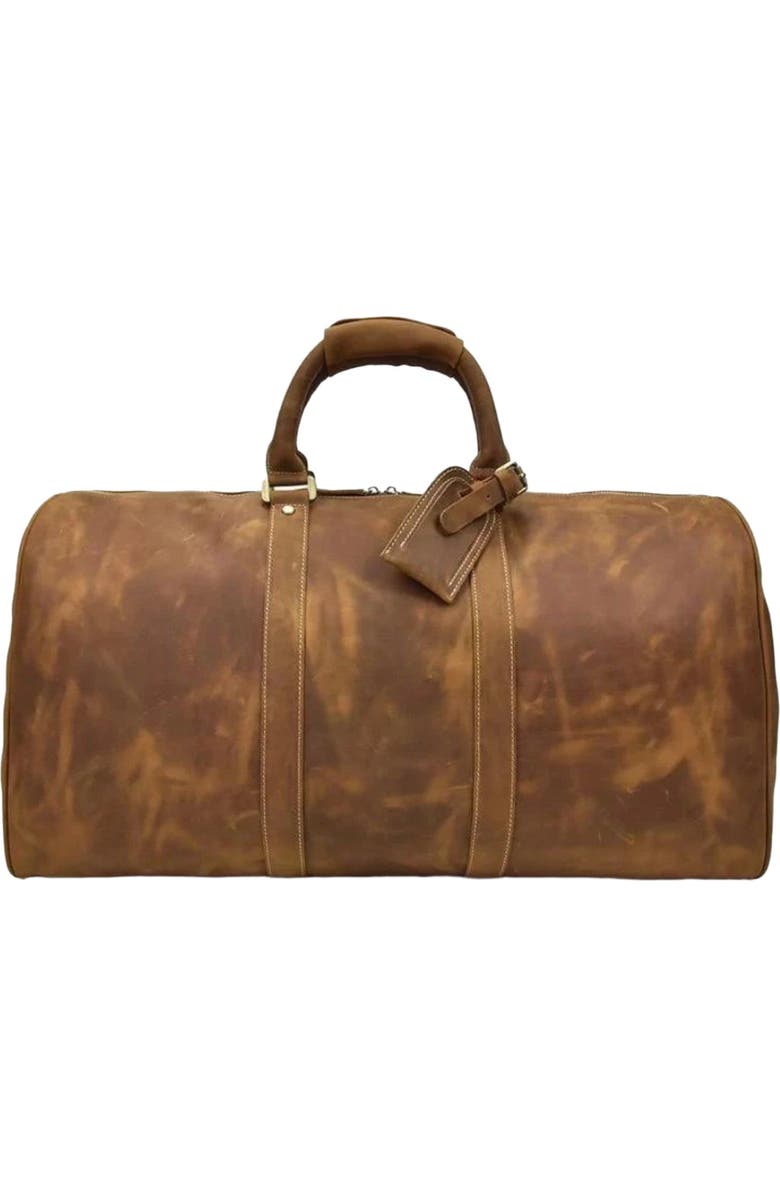 STEEL HORSE LEATHER The Bjarke Weekender | Handcrafted Leather Duffle Bag, Main, color, Brown