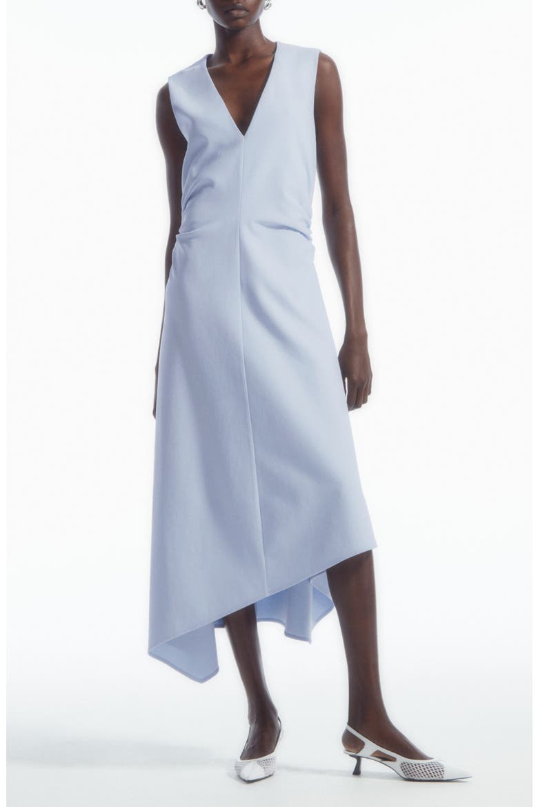 cos gathered asymmetric midi dress Hem Stretch Cotton Blend (Women) Select Color:Black The Architect Drop 3 90s red spaghetti strap